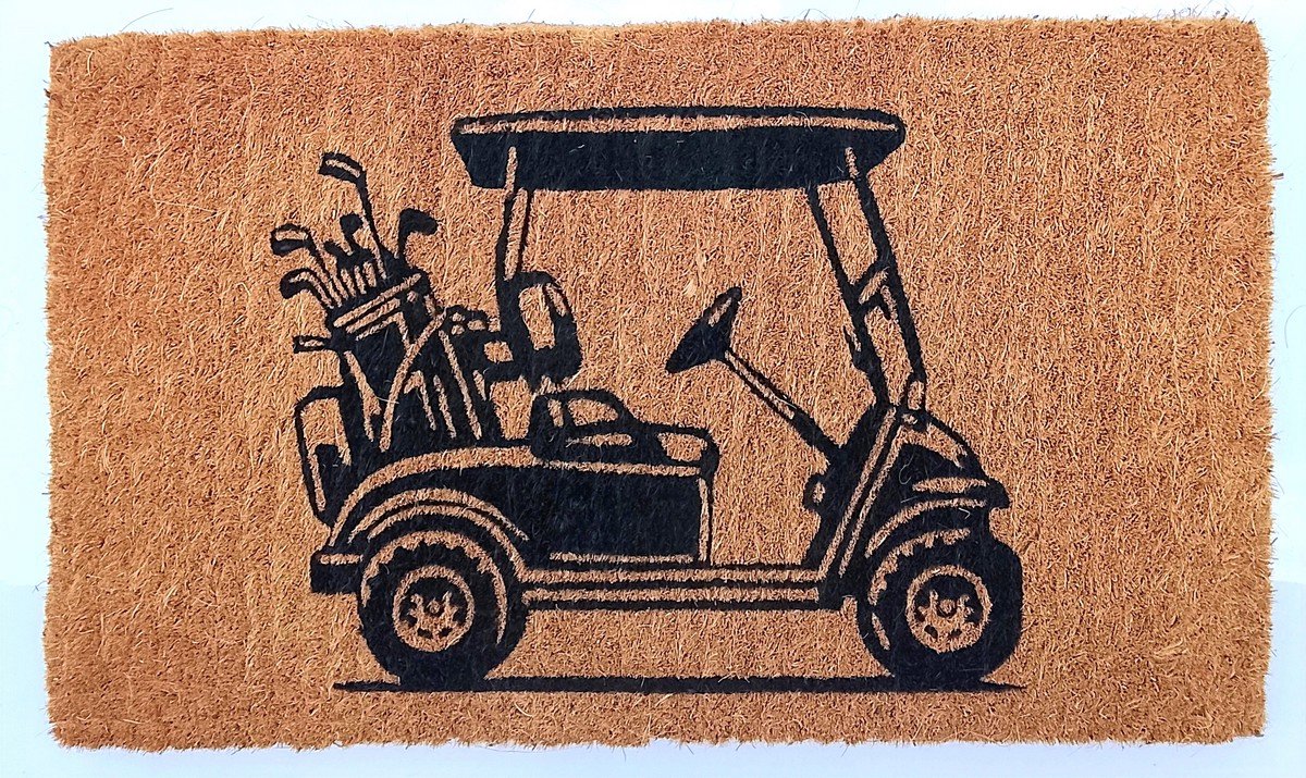Deurmat Kokos handgeweven golfkar 75cm