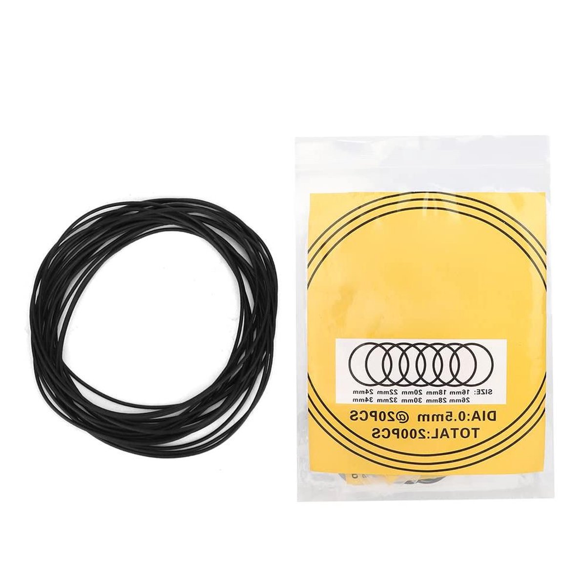 Allecta - Ruberen O-ringen Horloge Achterkant Afdichting, Waterdichte Horloge O-ringen, Rubberen Pakkingen - Set van 200 stuks