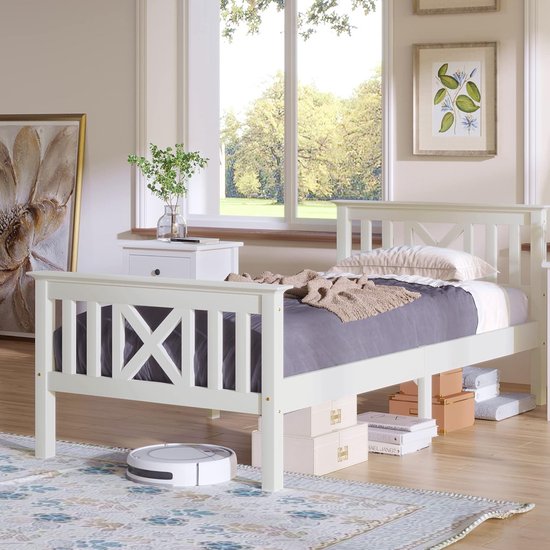 Een houten bedframe met lades » kwaliteit voor scherpe prijzen