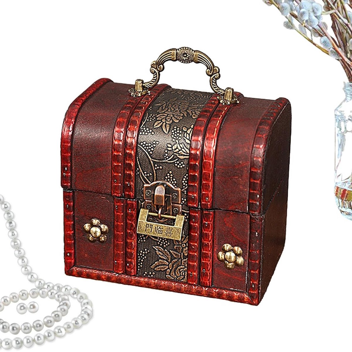 Houten doos met slot