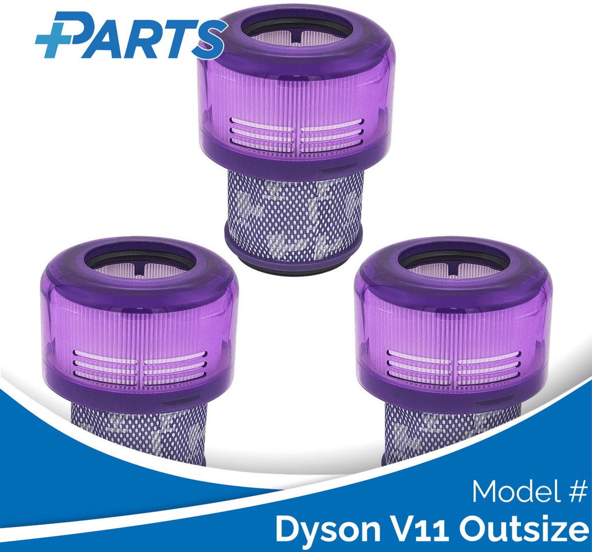 Dyson V11 Outsize Filters (3 Stuks, Plus.Parts® alternatief voor 970422-01)