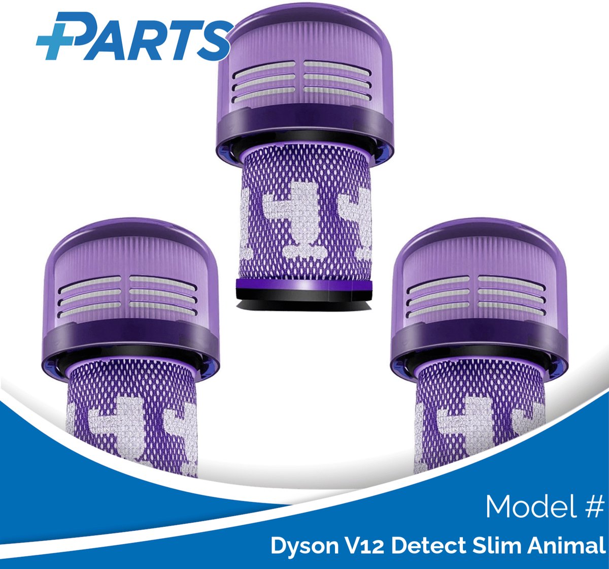 Dyson V12 Detect Slim Animal Filters (3 Stuks, Plus.Parts® alternatief voor 971517-01)