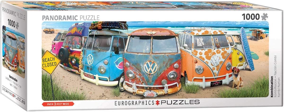 Panorama Puzzel 1000 Delen Volkswagen Bus Thema - Groot Formaat