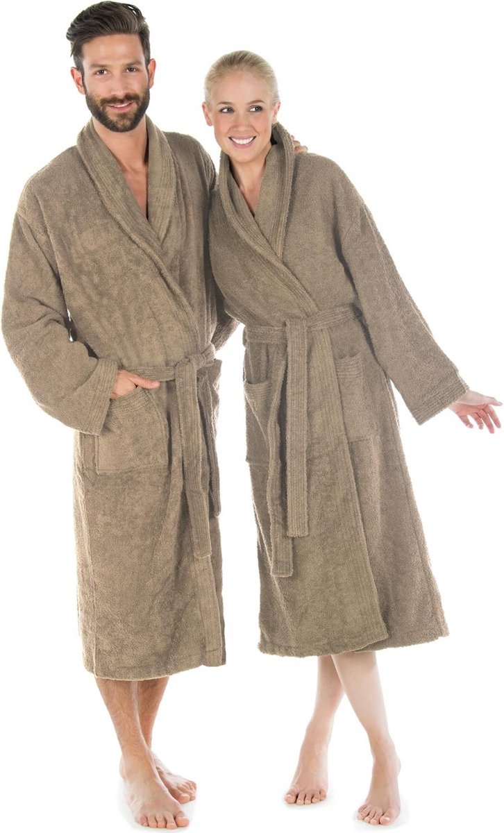Unisex/Dames/Heren Badjas Katoen Sjaalkraag - Absorberend en Comfortabel Ochtendjas voor Sauna of Thuis
