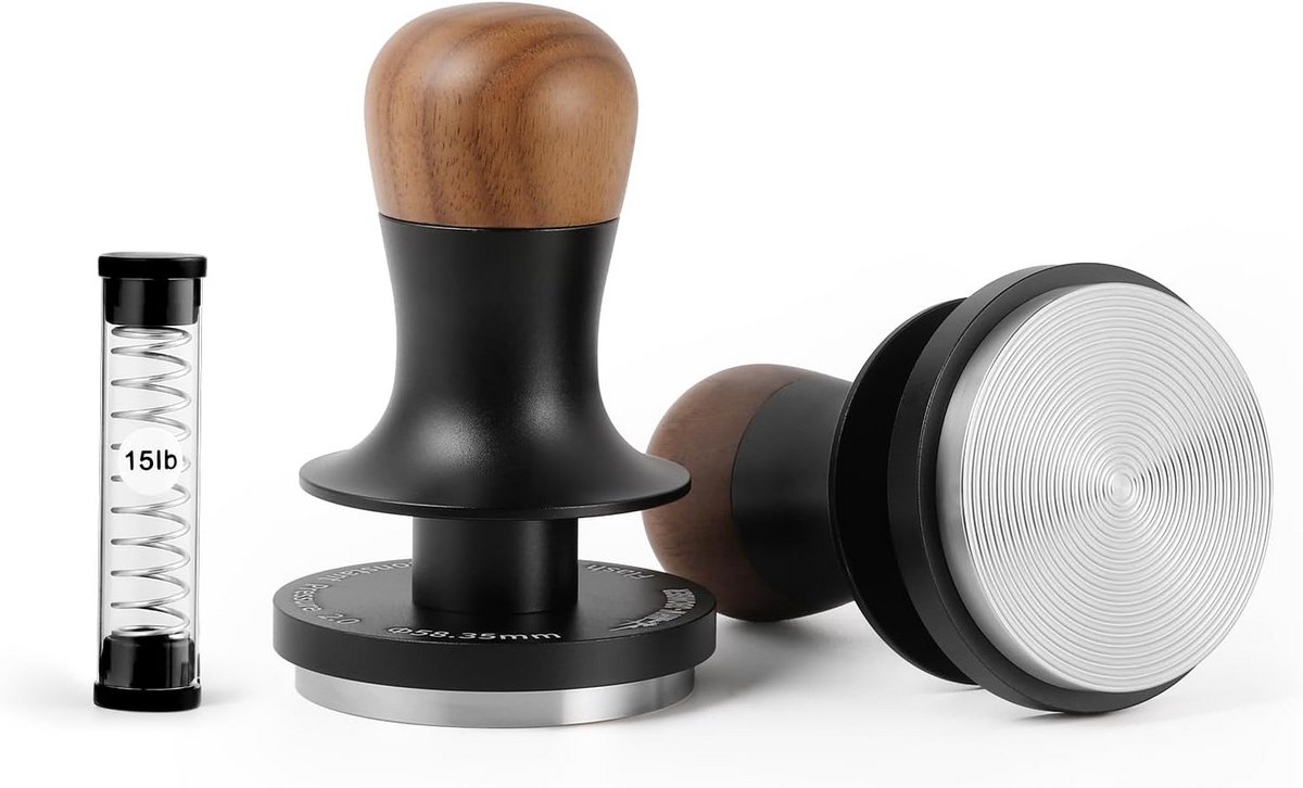 Espresso Tamper 51 mm met Constante Druk 6 8 13 6 kg Gietijzer 2.0 met 2 Ingebouwde Veren en Akoestische Feedback