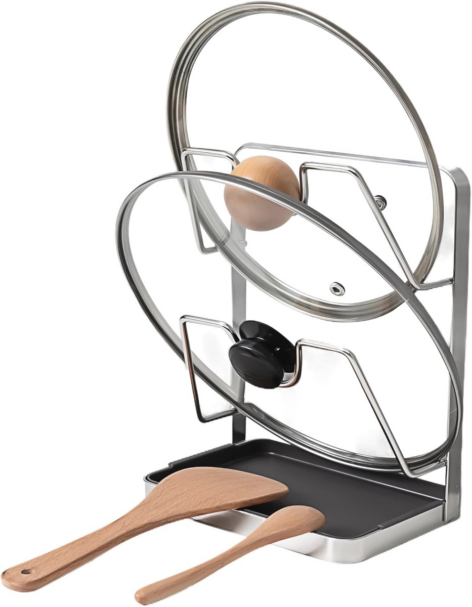 Multifunctionele Pannendekselhouder en Lepelsteun voor Koken
