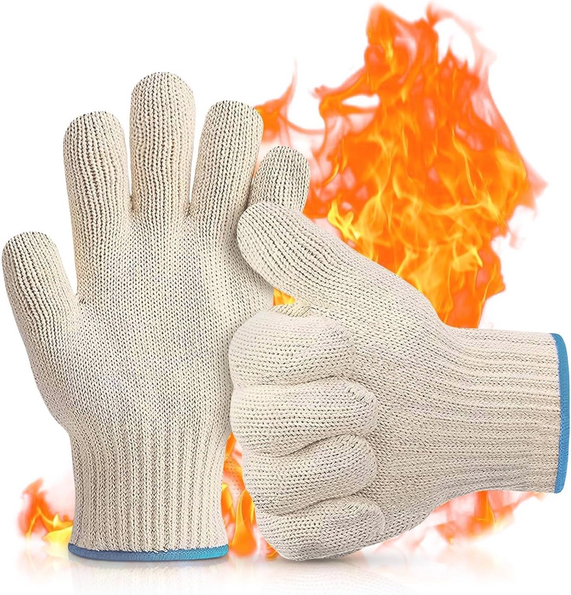 Ovenhandschoenen Set van 2 - Hittebestendige en Antislip Grillhandschoenen met Vingers