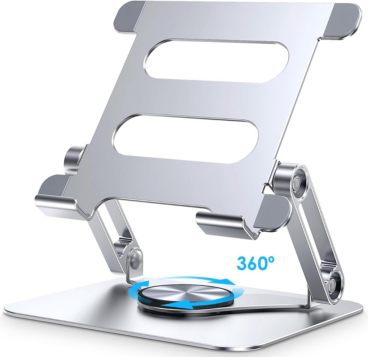 Tafelsupport voor Tablets met 360° Draaibare Basis - Aluminium, Opvouwbare en Compatibel met iPads