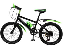 Aafinity Mountainbike - Fiets - BMX - Fiets 20inch / 51 cm - Lichtgroen met zwart - Makkelijk in elkaar te zetten - Handrem - 7 versnellingen