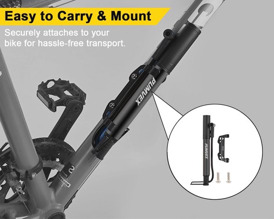Mini Fietspomp 120 PSI - Draagbare Hand-/Pedalpomp voor Presta/Schrader Ventielen - Ideaal voor Race-/Mountain-/BMX-fietsen — afbeelding 2
