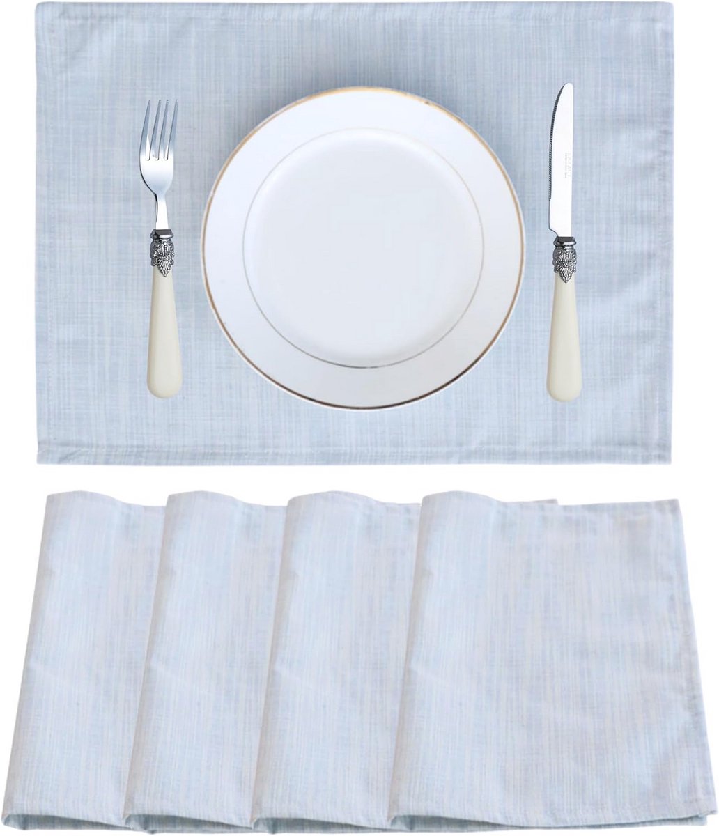 Set van 4 Natuurlijke Linnen Placemat voor Eetkamer - Duurzaam en Stijlvol
