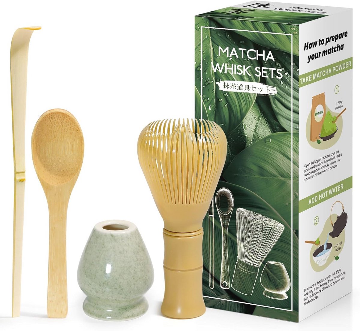 4-delige matcha-set voor Japanse theeceremonies