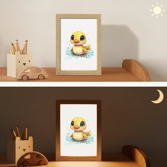 Nachtlampje 15x20 cm - Kinder lampje - Eendje - Badeend - Geel - Tafellamp kinderkamer - Slaapkamer lamp - Bedlamp kinderen - Kinderlampje stopcontact - Wandlamp babykamer - Nachtlampjes van LumiParts — afbeelding 4