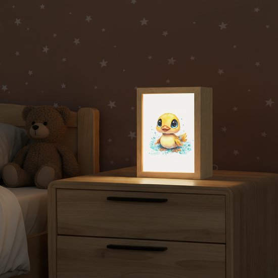 Nachtlampje 15x20 cm - Kinder lampje - Eendje - Badeend - Geel - Tafellamp kinderkamer - Slaapkamer lamp - Bedlamp kinderen - Kinderlampje stopcontact - Wandlamp babykamer - Nachtlampjes van LumiParts — afbeelding 2
