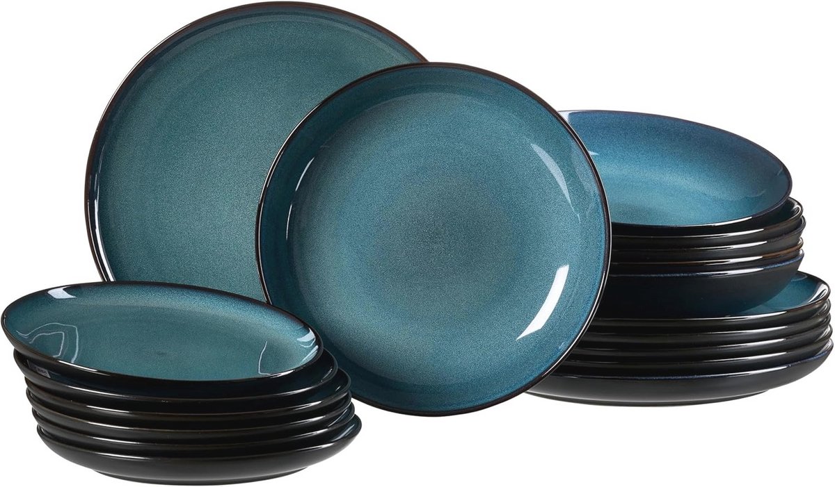 18-delige Bordenset met Kleurverloop - Scandinavisch Design Combi-servies
