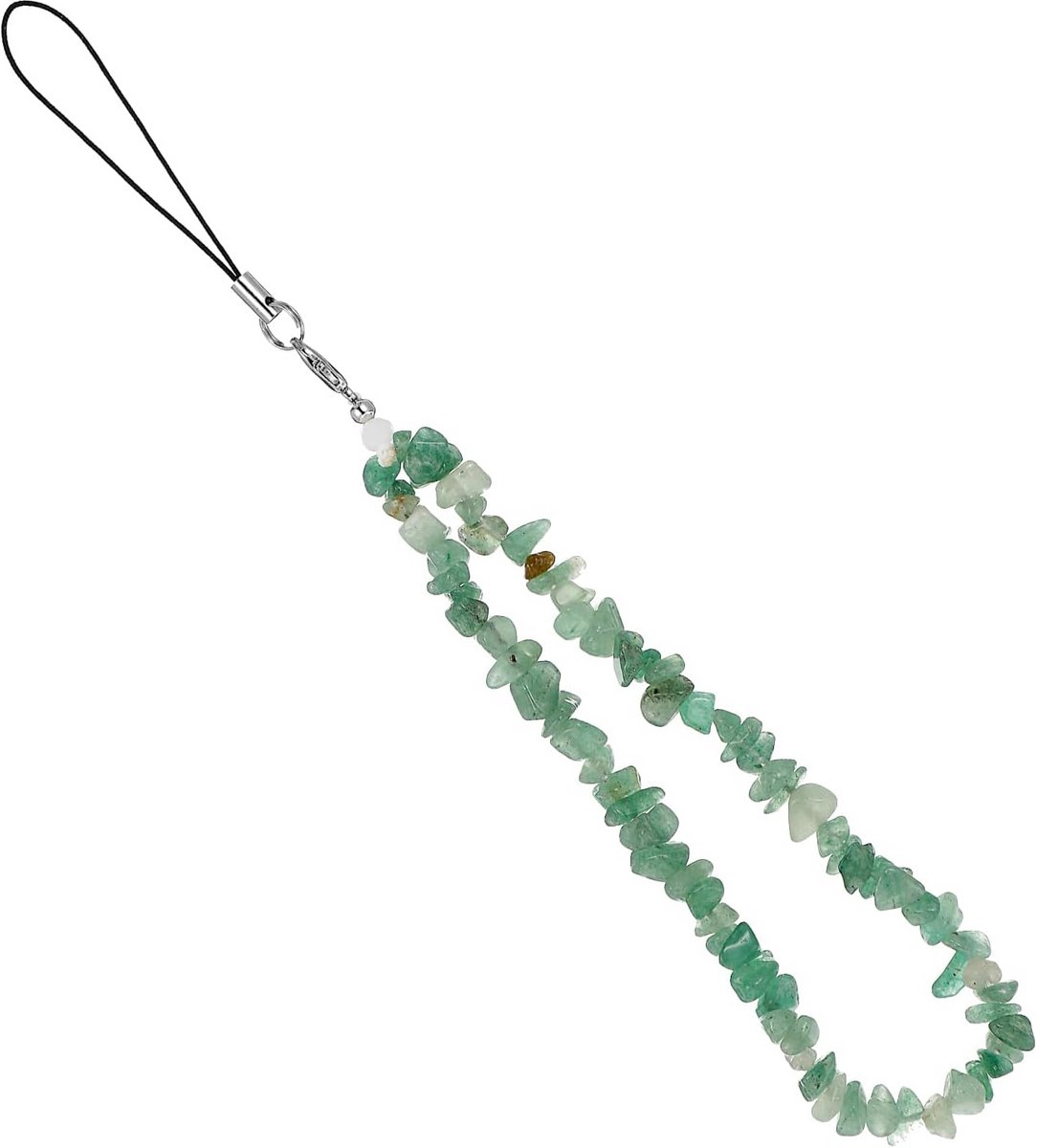 Mobiele Telefoonketting met Kristalsteentjes en Parelaccenten - Lengte 14 cm