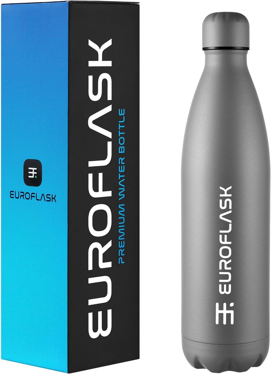 Roestvrijstalen waterfles - Metalen drinkfles - Dranken koel houden - Dubbelwandige isolatie - 500 ml - Grijs
