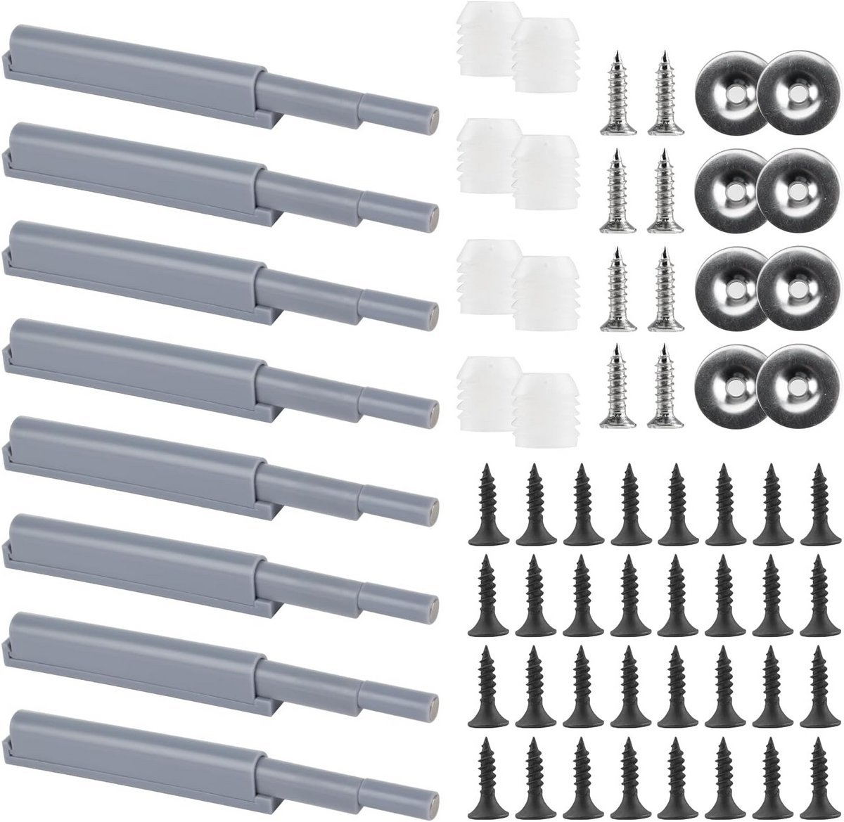 8x Magnetische Druksluiting voor Kasten - Push-to-Open Deurmechanisme - Zonder Handvat