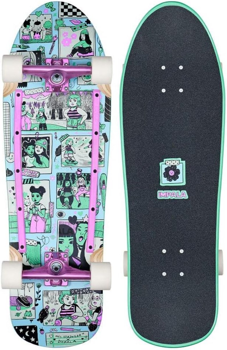 Cruiser Skateboard 80 cm Old School Shape voor Stadsgebruik en Bowls