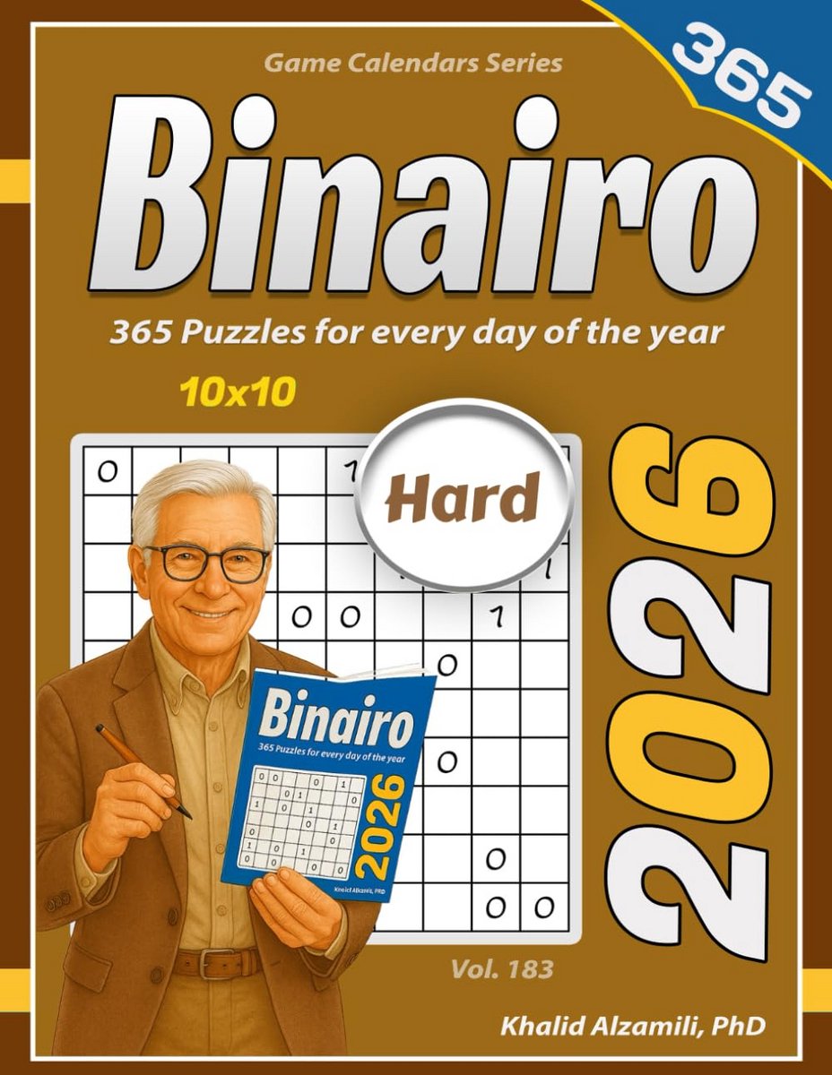 Binairo Puzzelboek 2026: 365 Moeilijke Logische Puzzels (10x10) voor Elke Dag van het Jaar