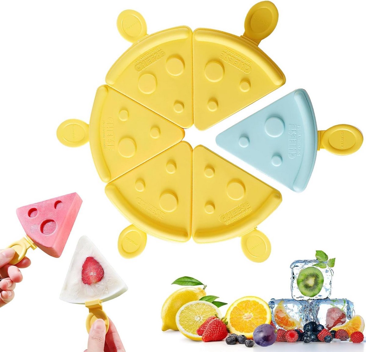 Set van 6 Blauwe IJs Lolly Vormen - Zelf IJslolly's Maken
