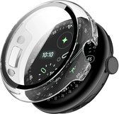 Strap-it Hard case met Glas geschikt voor Google Pixel Watch 4 - 45mm - Stevige screen protector cover - Optimale bescherming voor je smartwatch - Transparant