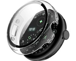 Strap-it Hard case met Glas geschikt voor Google Pixel Watch 5 - 45mm & Pixel Watch 4 - 45mm - Stevige screen protector cover - Optimale bescherming voor je smartwatch - Transparant