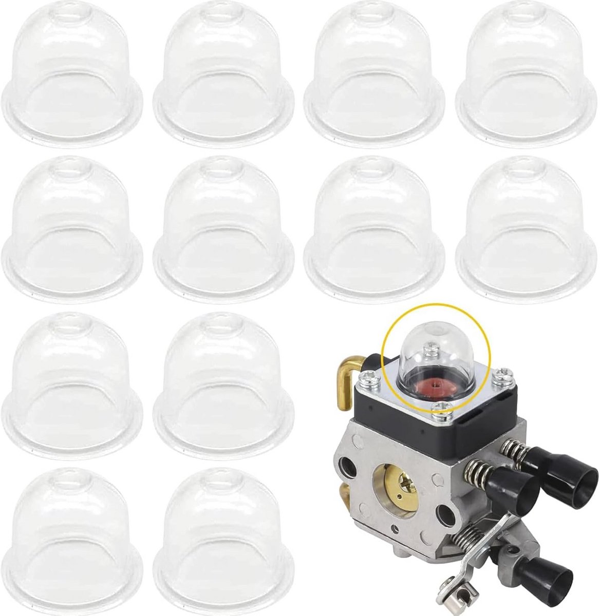 12 stuks ontstekingscapsules en primerlamp voor grasmaaier en tuingereedschap