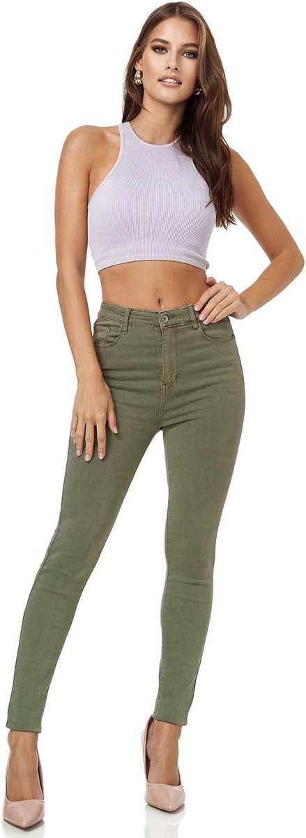 Dames Skinny Jeans Hoge Taille Stretch Comfortabele Slim Fit Broek