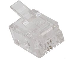 100 Stuks RJ11 6P2C Krimpkous Plug voor Telefoonkabel en ADSL Modem