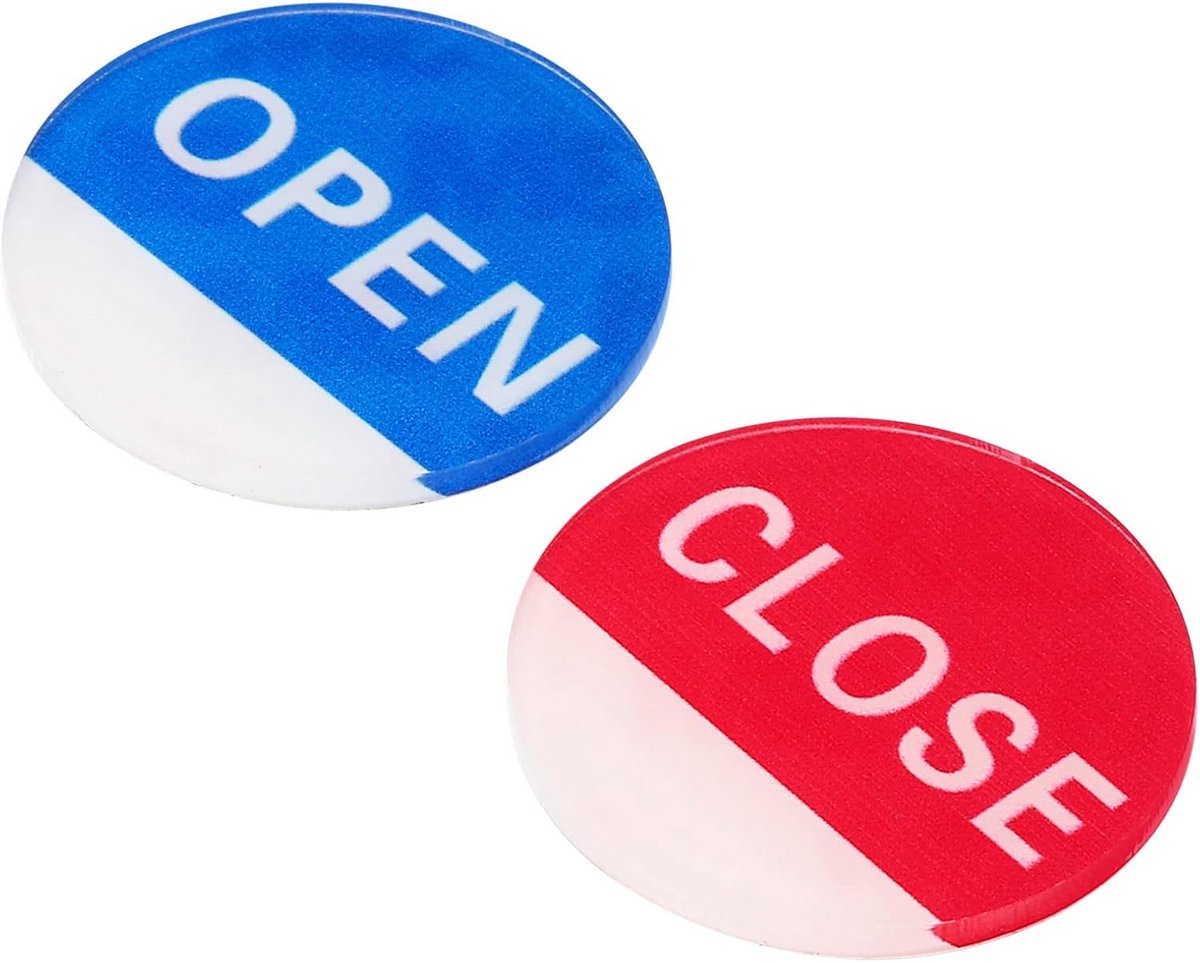 Set van 10 Ronde Zelfklevende Openen en Sluiten Stickers voor Winkels en Kantoren