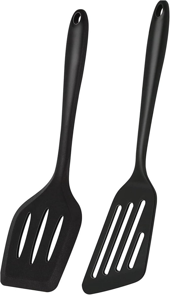 Flexibele siliconen spatels set van 2, 35 cm voor koken en grillen