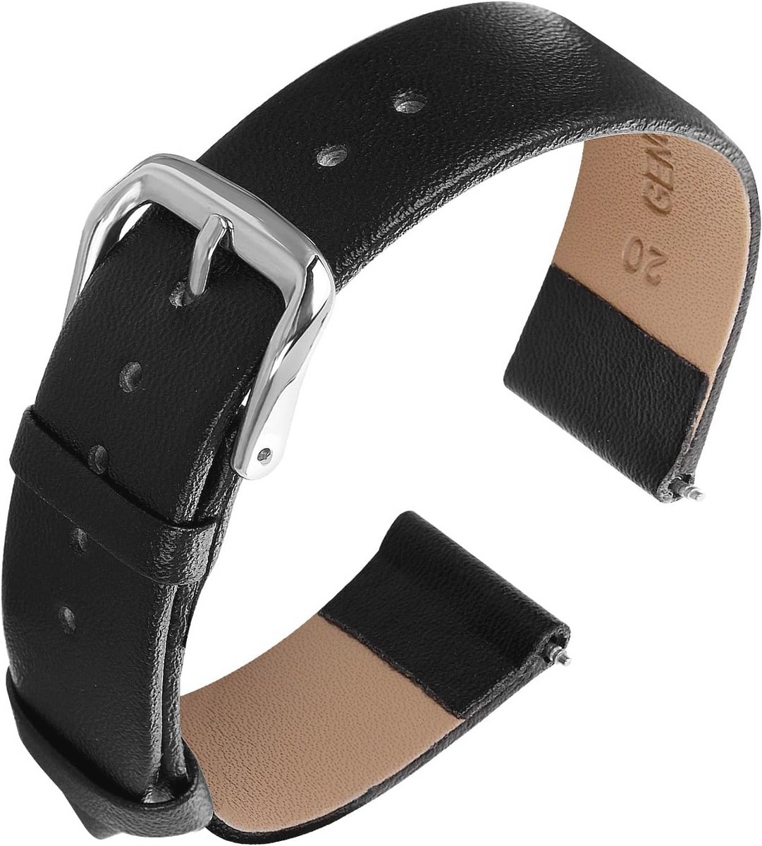 Leer Horlogeband van Hoogwaardige Kalfsleer - Snelle Bevestiging, Universele Geschiktheid voor Heren en Dames