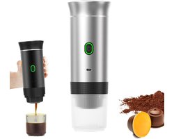 Draagbare Espressomachine Zelfverwarmend voor Onderweg - Werkt met Koffiecups of Losse Koffie