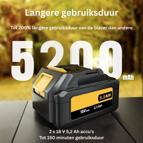 VLSelect® Bladblazer - Blaasmachine - Accu blazer - Geel van Merkloos	 — afbeelding 3