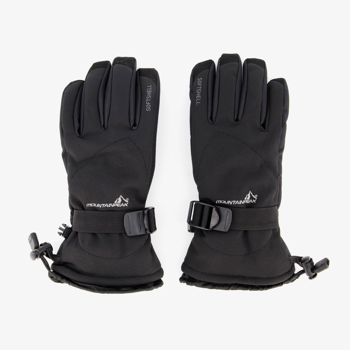 Mountain Peak heren softshell skihandschoenen zwart - Maat XL