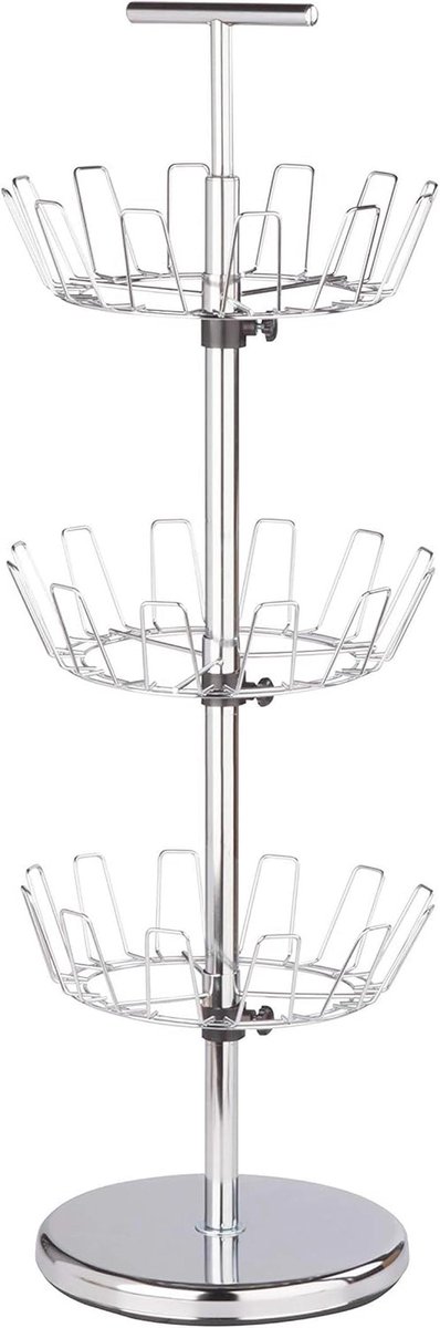 3-Tier Chrome Schoenboom voor 18 Paar Schoenen