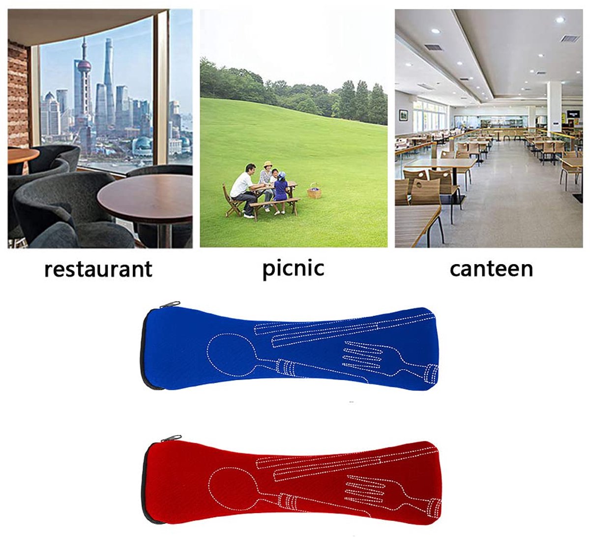 Unyqoos® Draagbare neopreen bestektassen met ritssluiting voor kamperen en picknick