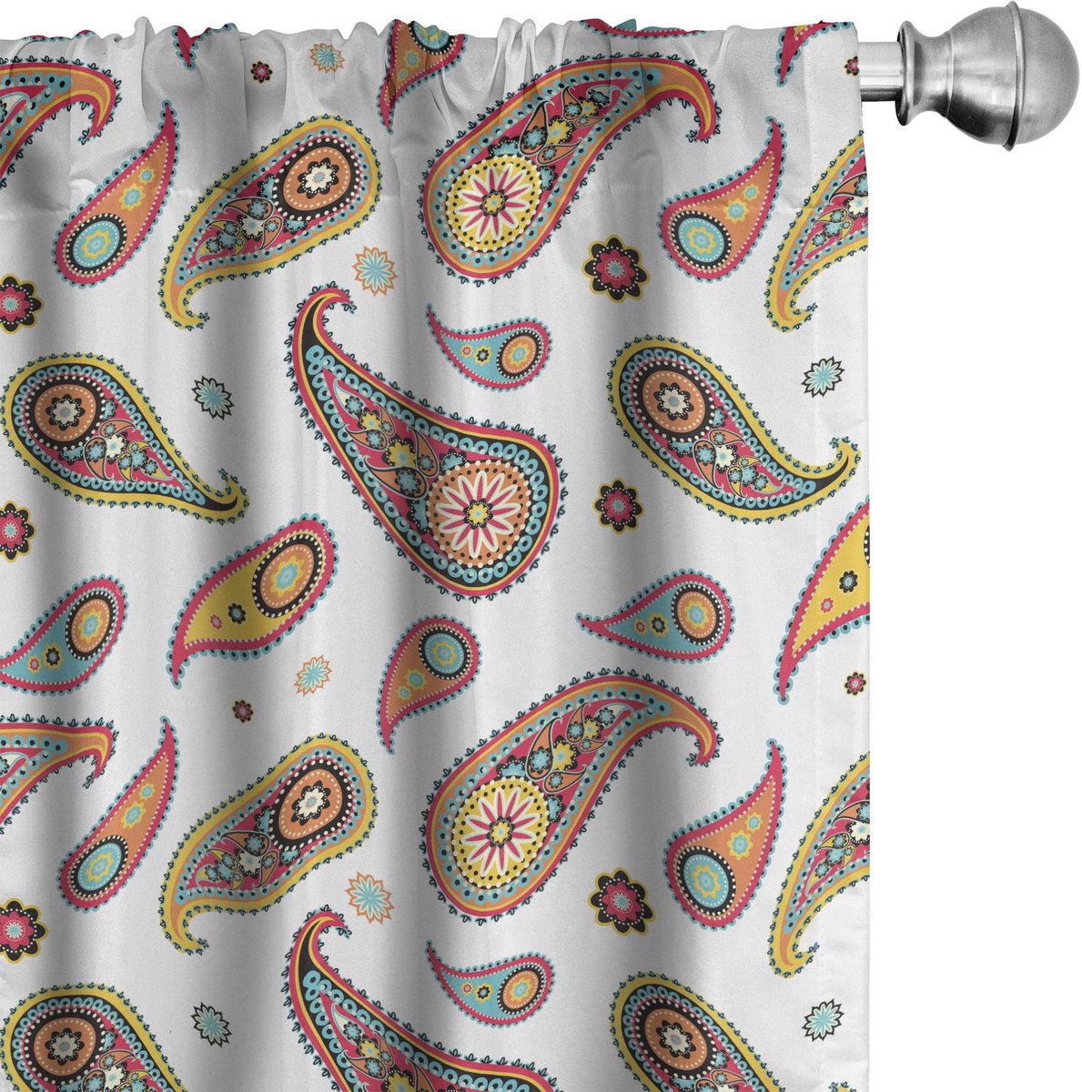 ABAKUHAUS Paisley raamgordijnen – set met 2 panelen, veelkleurig, 150x225 cm Mehrfarbig