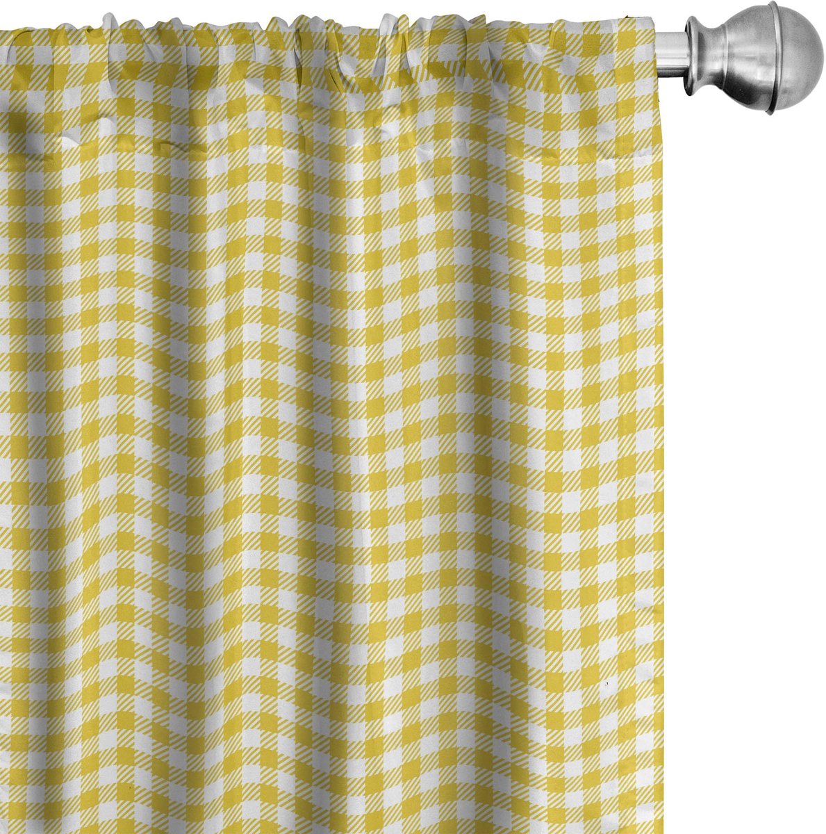 ABAKUHAUS Abstrakt Vorhänge – 2er-Set 75x245 cm – Gelb Weiß, Mikrofaser
