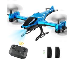 VATOS 2.4G RC Helikopter Blauw - 360° Flip & Obstakel Vermijding - Hoogte Stabilisatie - LED Verlichting - RC Vliegtuig Speelgoed voor Kinderen & Volwassenen