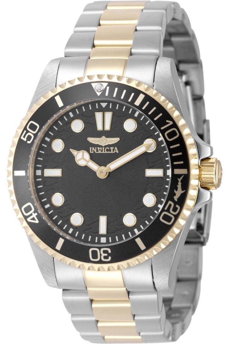 Invicta Pro Diver 49706 Heren Horloge - Waterdicht - Analoog - Quartz Uurwerk - Roestvrij Staal met grijze Wijzerplaat - 43mm