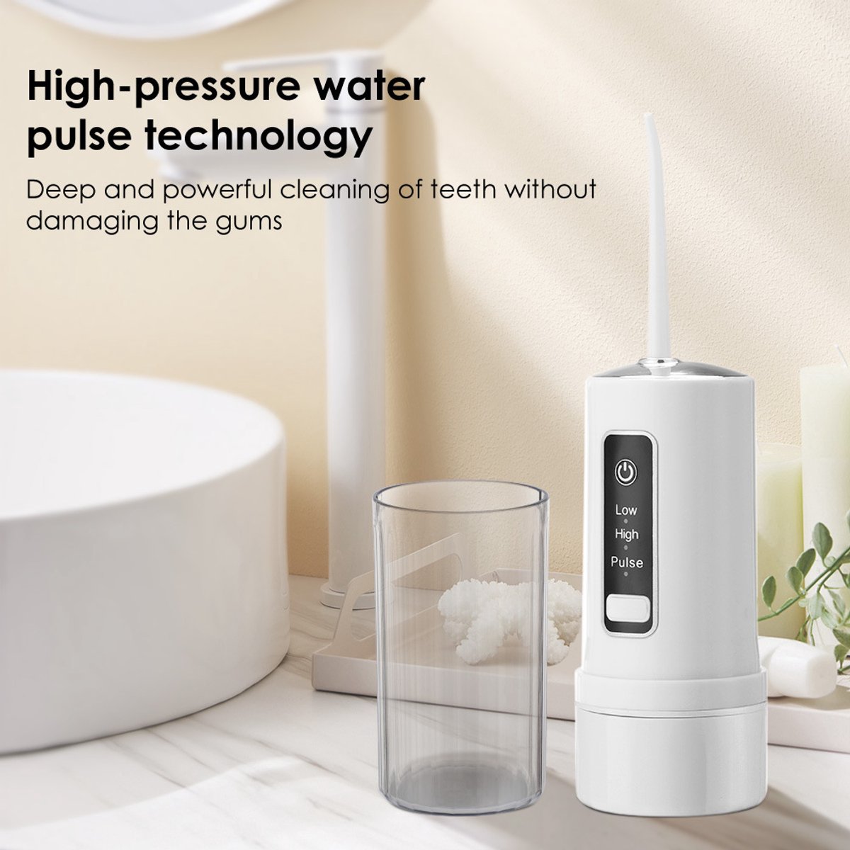 Elektrische waterflosser, draagbare monddouche voor thuis, tandsteenverwijderaar, waterflosser, mondspoelapparaat.