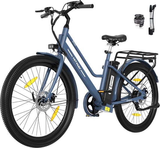 Hitway Elektrische Fiets BK8SL - Trendy 27.5 Inch City Commuter EBike met Afneembare 36V 13Ah Lithium Batterij - Mountain E-Bike met 250W Motor - Damesfiets met App Bediening - IP54 Waterdicht (EAN: ...9714) - Hitway - €699,99