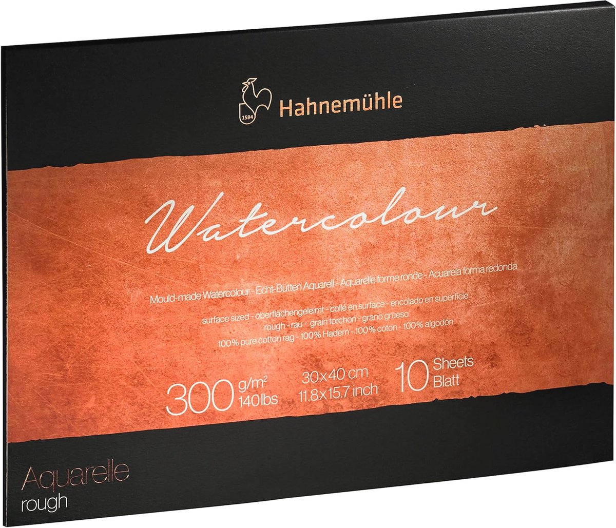 Premium Aquarelpapier Blok 300 g/m² 11,8 x 15,7 inch - Ruw