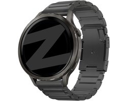 Bandz Titanium bandje 'Link' 20mm - geschikt voor Garmin Vivoactive 6 / 5 / 3 / Vivomove HR / Style / Luxe / Sport / Trend / Forerunner 645 / 245 / 165 / 55 / Approach S12 / S40 / S42 / S44 / S50 / Venu SQ / SQ2 / 2Plus - Zwart
