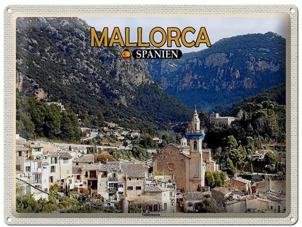 Blechschild Reise 40x30cm Mallorca Spanien Valldemossa Gemeinde