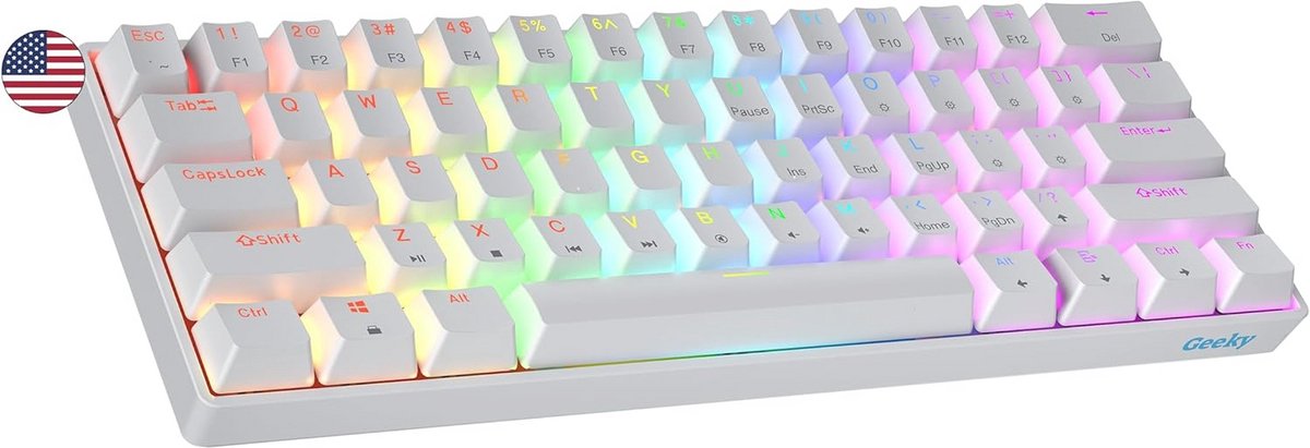 Compact Mechanisch Gaming Toetsenbord met RGB Verlichting - 61 Toetsen