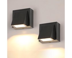 Merkloos Waterdichte LED Buitenwandlamp IP65 - 2 Stuks - Moderne Verlichting voor Tuin en Binnenplaats