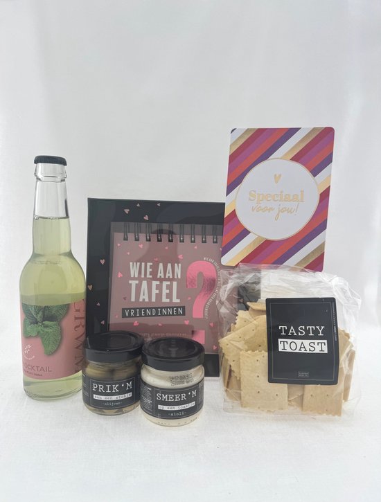 Kadootje •Cadeaupakket Dames• Wie aan Tafel Vriendinnen Borrelpakket - Cadeau voor Vrouwen - Perfect Gifts